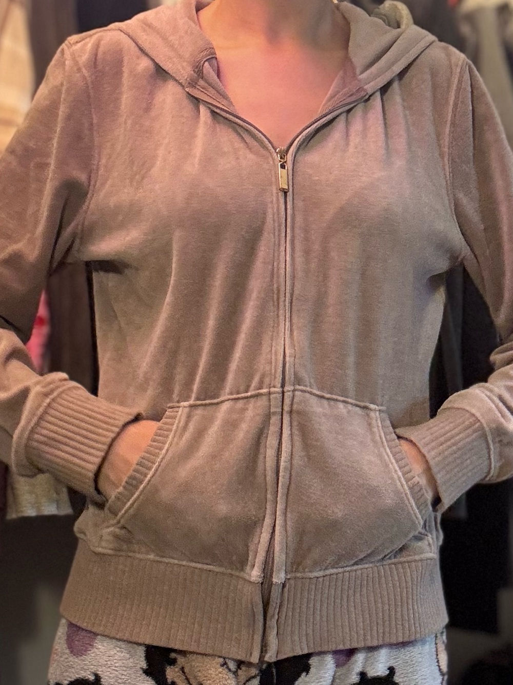 sz small plush and lush victoria’s secret velour zip up hoodie